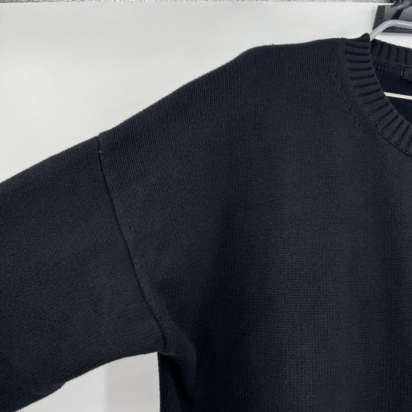 Quince Women's Black Boyfriend Crew Sweater 100% Organic Cotton M NWT Oversized - Picture 8 of 9